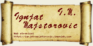 Ignjat Majstorović vizit kartica